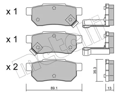 22-0170-1 METELLI Комплект тормозных колодок, дисковый тормоз