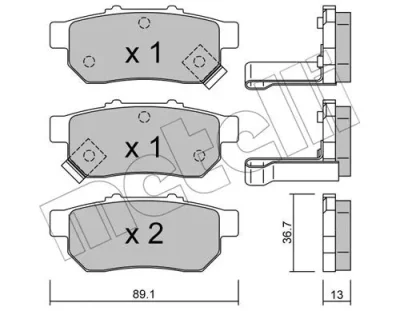 22-0176-1 METELLI Комплект тормозных колодок, дисковый тормоз