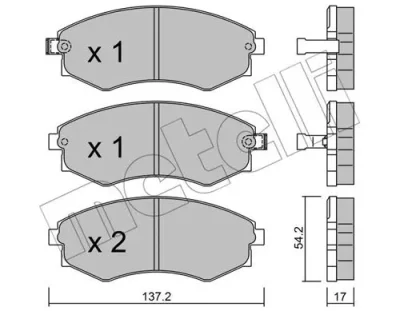 Комплект тормозных колодок, дисковый тормоз METELLI 22-0188-0