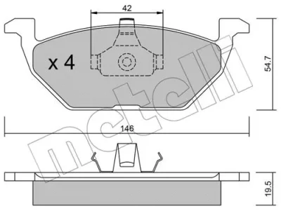 22-0211-0 METELLI Комплект тормозных колодок, дисковый тормоз