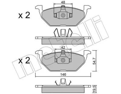 22-0211-1 METELLI Комплект тормозных колодок, дисковый тормоз