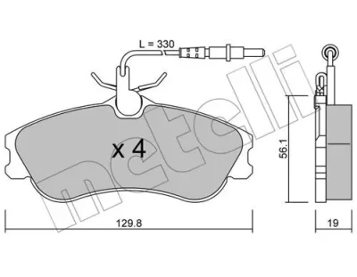 22-0217-0 METELLI Комплект тормозных колодок, дисковый тормоз