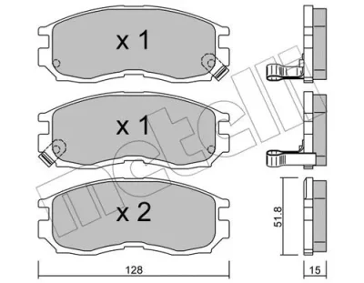 22-0224-0 METELLI Комплект тормозных колодок, дисковый тормоз