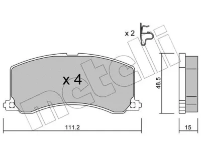 Комплект тормозных колодок, дисковый тормоз METELLI 22-0248-0