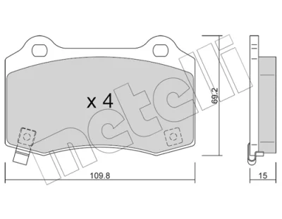 Комплект тормозных колодок, дисковый тормоз METELLI 22-0251-6