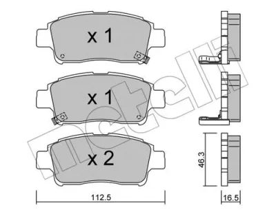 22-0292-0 METELLI Комплект тормозных колодок, дисковый тормоз
