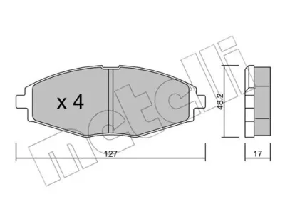 Комплект тормозных колодок, дисковый тормоз METELLI 22-0293-0