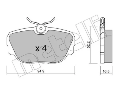 22-0351-0 METELLI Комплект тормозных колодок, дисковый тормоз