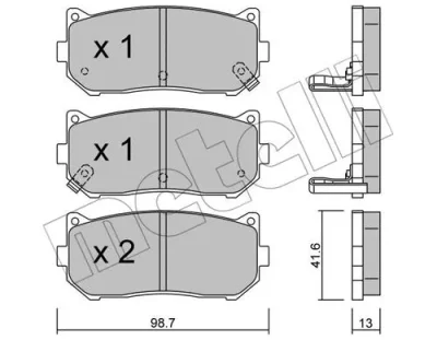 22-0372-0 METELLI Комплект тормозных колодок, дисковый тормоз