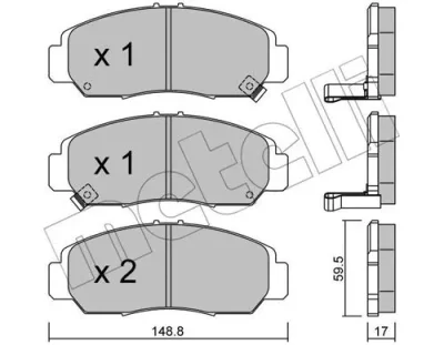 22-0462-0 METELLI Комплект тормозных колодок, дисковый тормоз