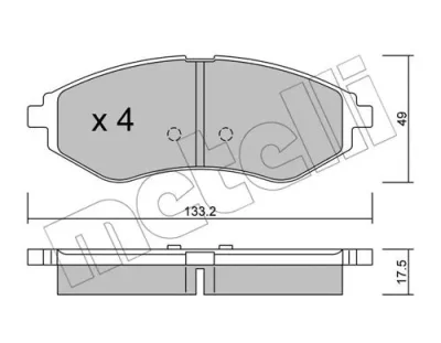 Комплект тормозных колодок, дисковый тормоз METELLI 22-0508-0