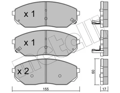 22-0515-0 METELLI Комплект тормозных колодок, дисковый тормоз