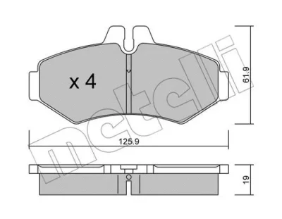 22-0572-0 METELLI Комплект тормозных колодок, дисковый тормоз