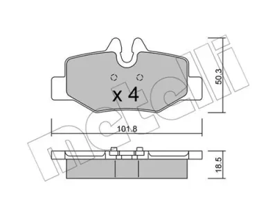 Комплект тормозных колодок, дисковый тормоз METELLI 22-0576-0