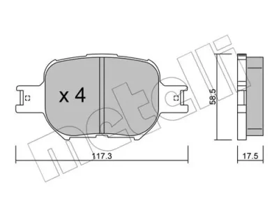 Комплект тормозных колодок, дисковый тормоз METELLI 22-0614-0