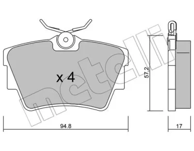 Комплект тормозных колодок, дисковый тормоз METELLI 22-0635-0