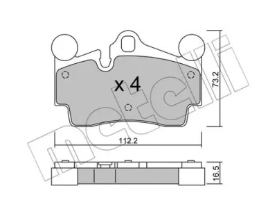 22-0655-0 METELLI Комплект тормозных колодок, дисковый тормоз