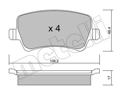 Комплект тормозных колодок, дисковый тормоз METELLI 22-0676-0