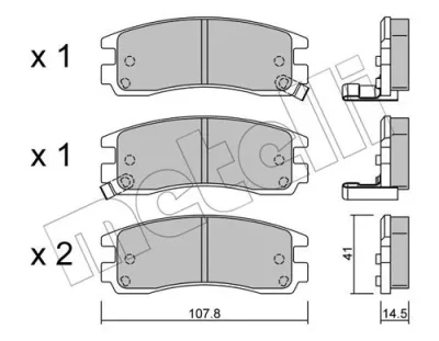 22-0697-0 METELLI Комплект тормозных колодок, дисковый тормоз