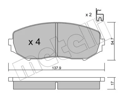 22-0766-0 METELLI Комплект тормозных колодок, дисковый тормоз