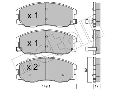 22-0778-0 METELLI Комплект тормозных колодок, дисковый тормоз