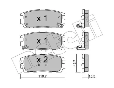 22-0779-0 METELLI Комплект тормозных колодок, дисковый тормоз