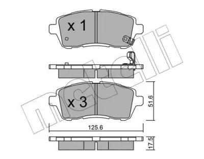 22-0793-0 METELLI Комплект тормозных колодок, дисковый тормоз