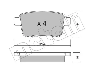 Комплект тормозных колодок, дисковый тормоз METELLI 22-0814-0