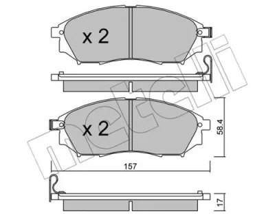 22-0819-0 METELLI Комплект тормозных колодок, дисковый тормоз