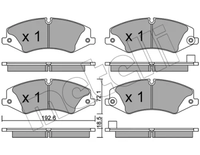 22-0836-6 METELLI Комплект тормозных колодок, дисковый тормоз