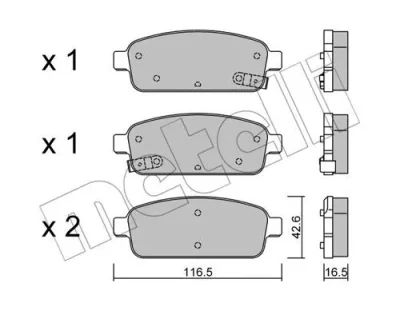 22-0840-0 METELLI Комплект тормозных колодок, дисковый тормоз