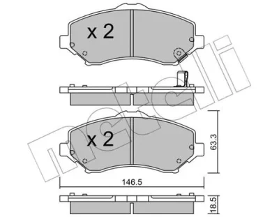 22-0862-1 METELLI Комплект тормозных колодок, дисковый тормоз