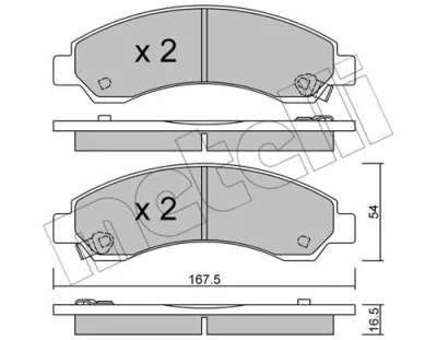 22-0888-0 METELLI Комплект тормозных колодок, дисковый тормоз