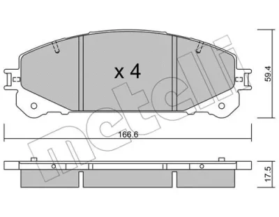 Комплект тормозных колодок, дисковый тормоз METELLI 22-0938-0