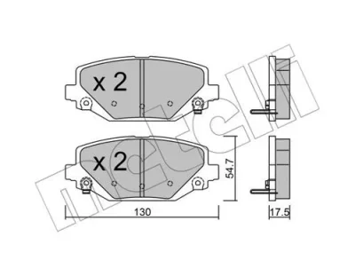 22-0947-0 METELLI Комплект тормозных колодок, дисковый тормоз