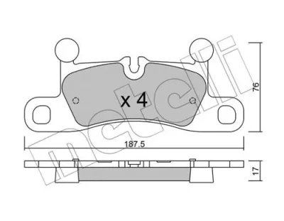 Комплект тормозных колодок, дисковый тормоз METELLI 22-0958-0