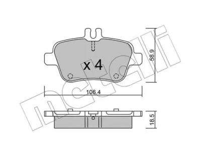 Комплект тормозных колодок, дисковый тормоз METELLI 22-0966-0