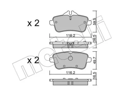22-0968-3 METELLI Комплект тормозных колодок, дисковый тормоз