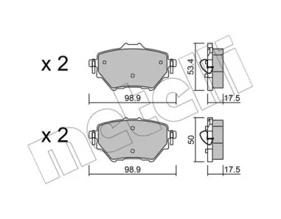 Комплект тормозных колодок, дисковый тормоз METELLI 22-0987-0