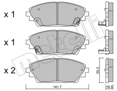 Комплект тормозных колодок, дисковый тормоз METELLI 22-0992-0