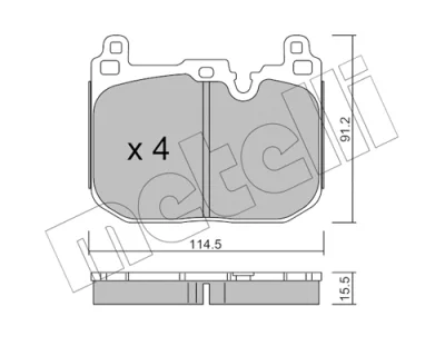 22-1015-4 METELLI Комплект тормозных колодок, дисковый тормоз