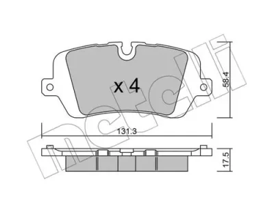 22-1025-0 METELLI Комплект тормозных колодок, дисковый тормоз