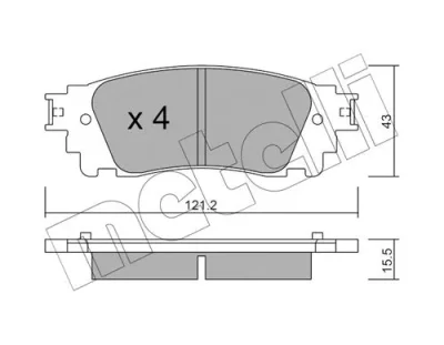 Комплект тормозных колодок, дисковый тормоз METELLI 22-1041-0