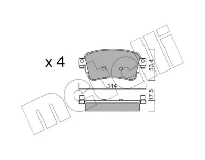 Комплект тормозных колодок, дисковый тормоз METELLI 22-1108-0
