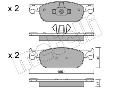 Комплект тормозных колодок, дисковый тормоз METELLI 22-1109-0