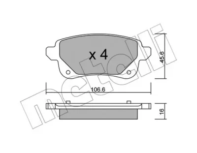 Комплект тормозных колодок, дисковый тормоз METELLI 22-1112-0