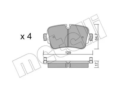 22-1130-0 METELLI Комплект тормозных колодок, дисковый тормоз