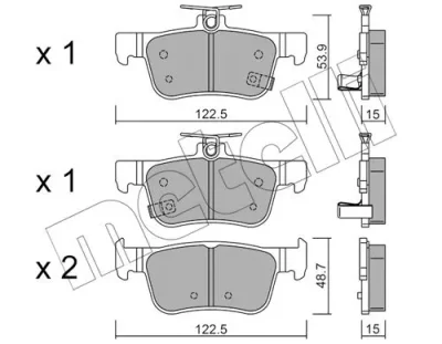 22-1131-0 METELLI Комплект тормозных колодок, дисковый тормоз
