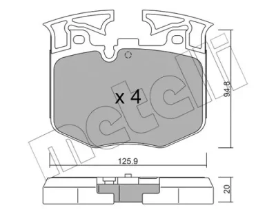 Комплект тормозных колодок, дисковый тормоз METELLI 22-1146-0