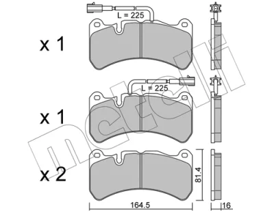 Комплект тормозных колодок, дисковый тормоз METELLI 22-1201-2